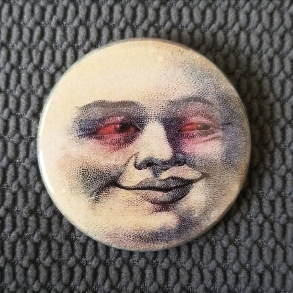 2.25 inch stoner moon button badge pin